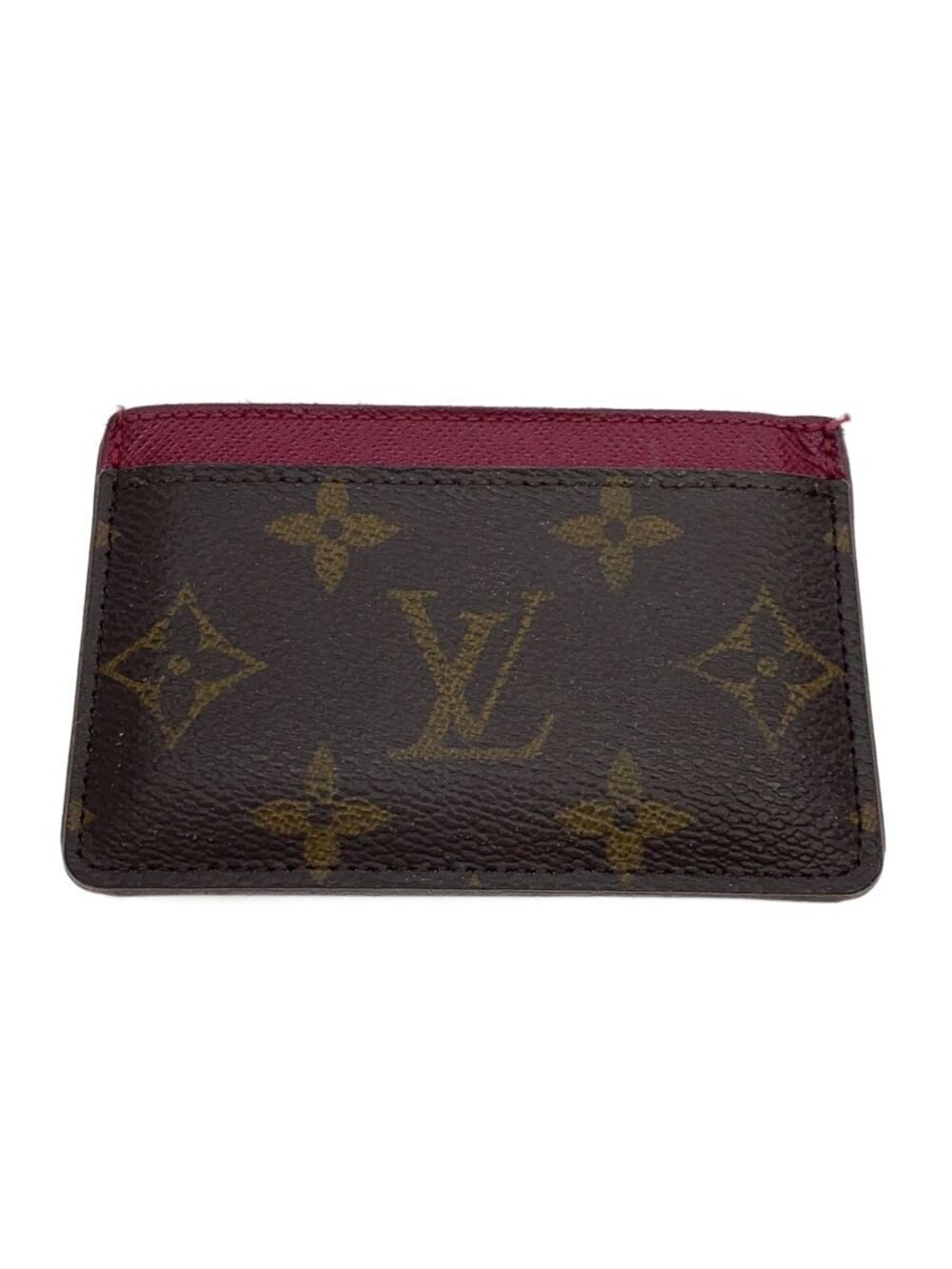 LOUIS VUITTON Porte Wallet Cartes Monogram Canvas Fuschia Pink Brown